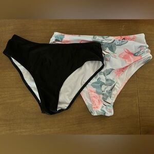 Floral and Black Women's Swim Bottoms
